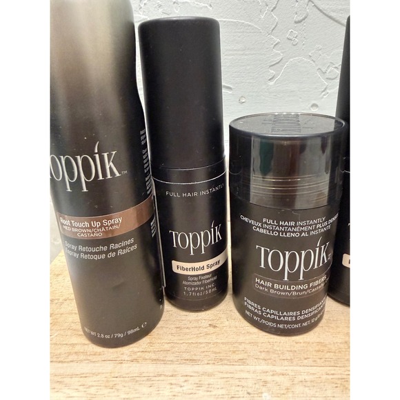 Toppik Hair Care Bundle Root Touch Up Medium Brown & Dark Brown Fibers 5pc Set - Picture 2 of 3
